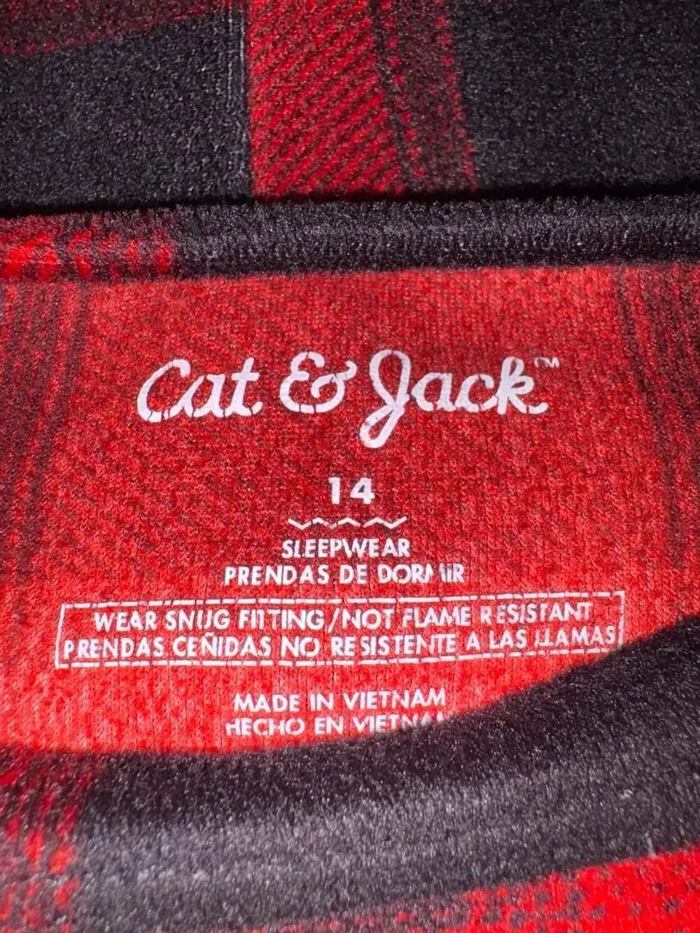 Cat & Jack Girls' Buffalo Plaid Thermal Pajama Set